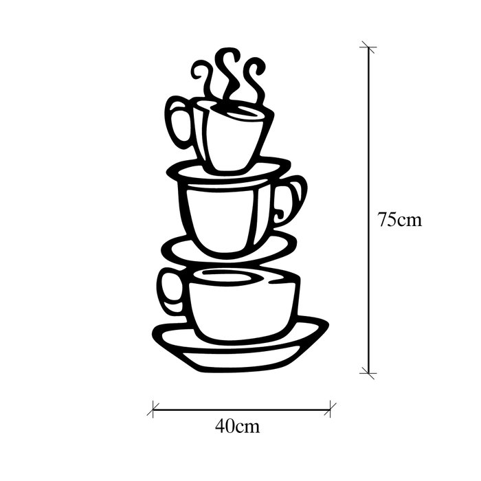 Wallity Coffee Accesorio decorativo de pared de metal Negro Wallity Coffee Accesorio decorativo de pared de metal Negro